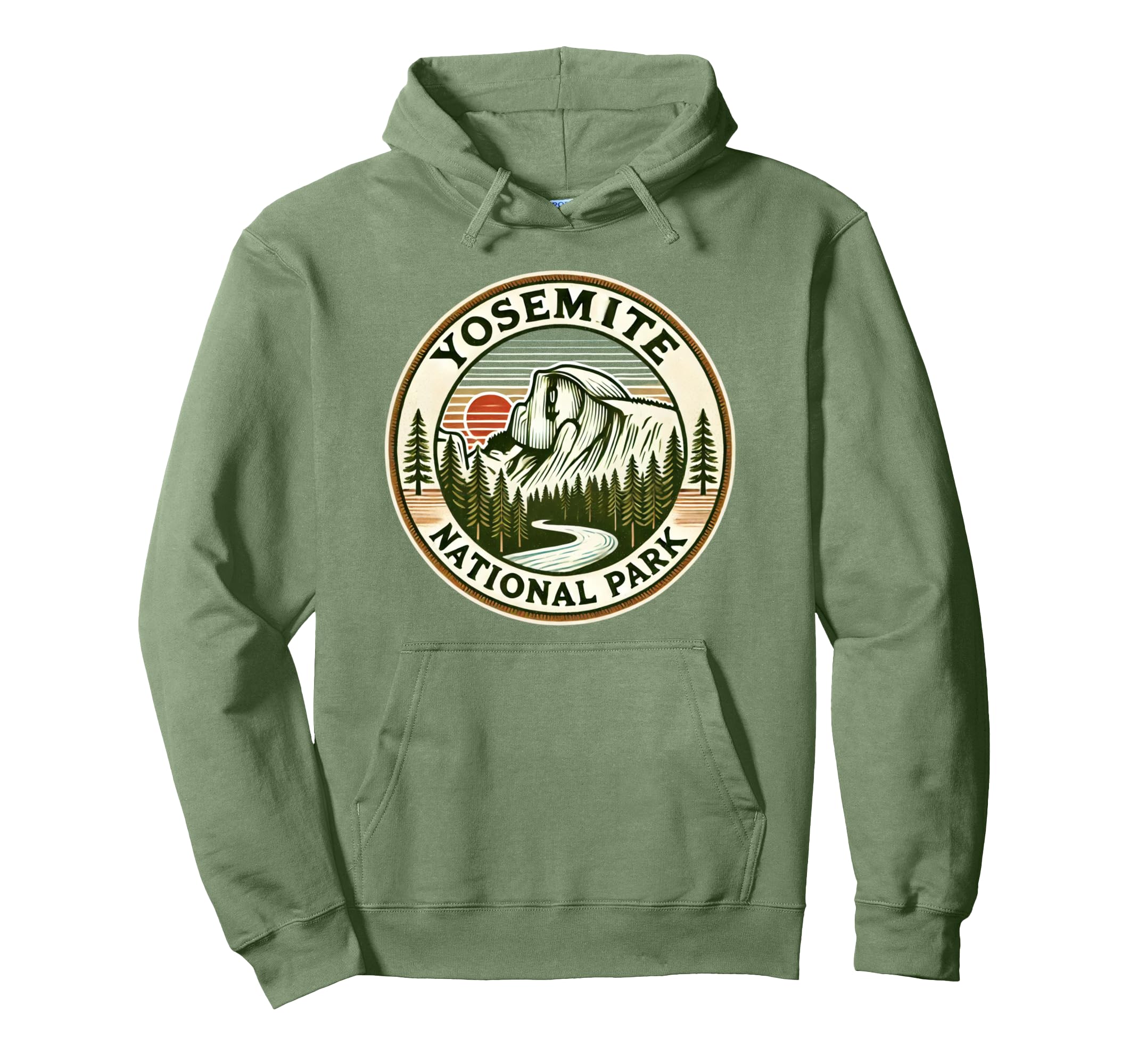Yosemite National Park Mountain Travel Art Hoodie - Trendy Graphic Unisex - T-Shirt, Sweatshirt, Hoodie