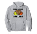 Busy Raising Ballers Softball Hoodie - Trendy Graphic Men Women - T-Shirt, Sweatshirt, Hoodie