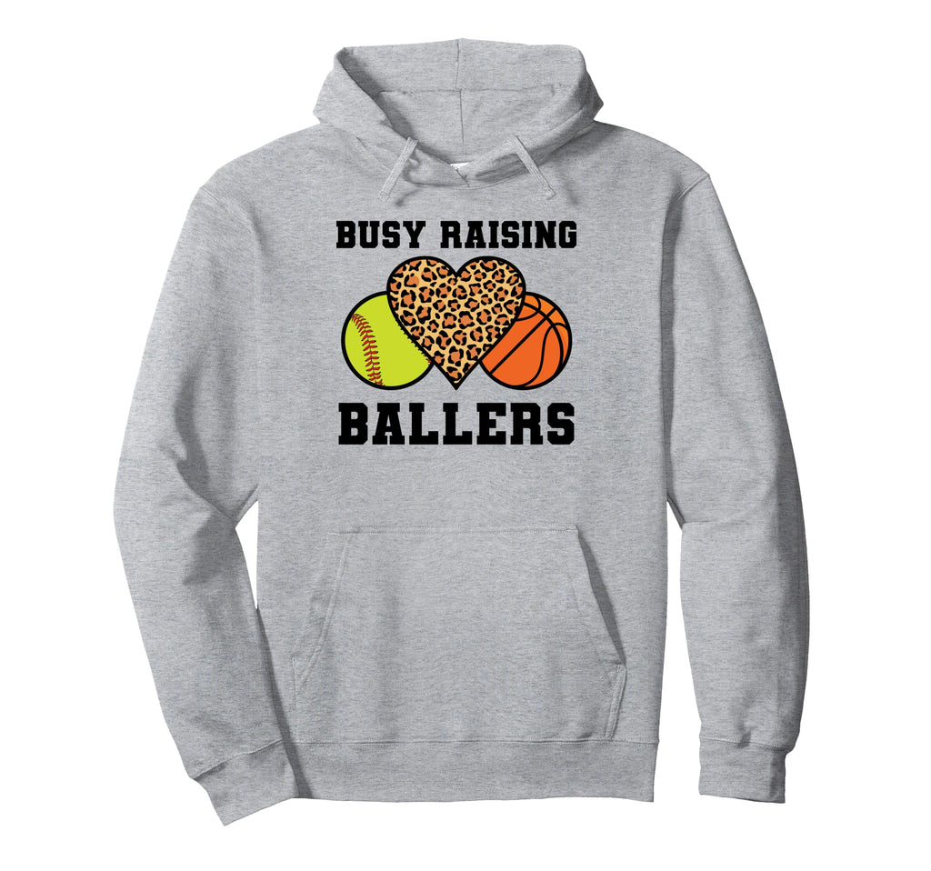 Busy Raising Ballers Softball Hoodie - Aesthetic Graphic Unisex - T-Shirt, Sweatshirt, Hoodie