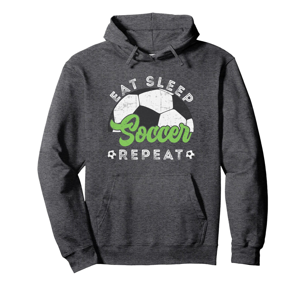 Eat Sleep Soccer Repeat Distressed Hoodie - Trendy Graphic for Adults - T-Shirt, Sweatshirt, Hoodie