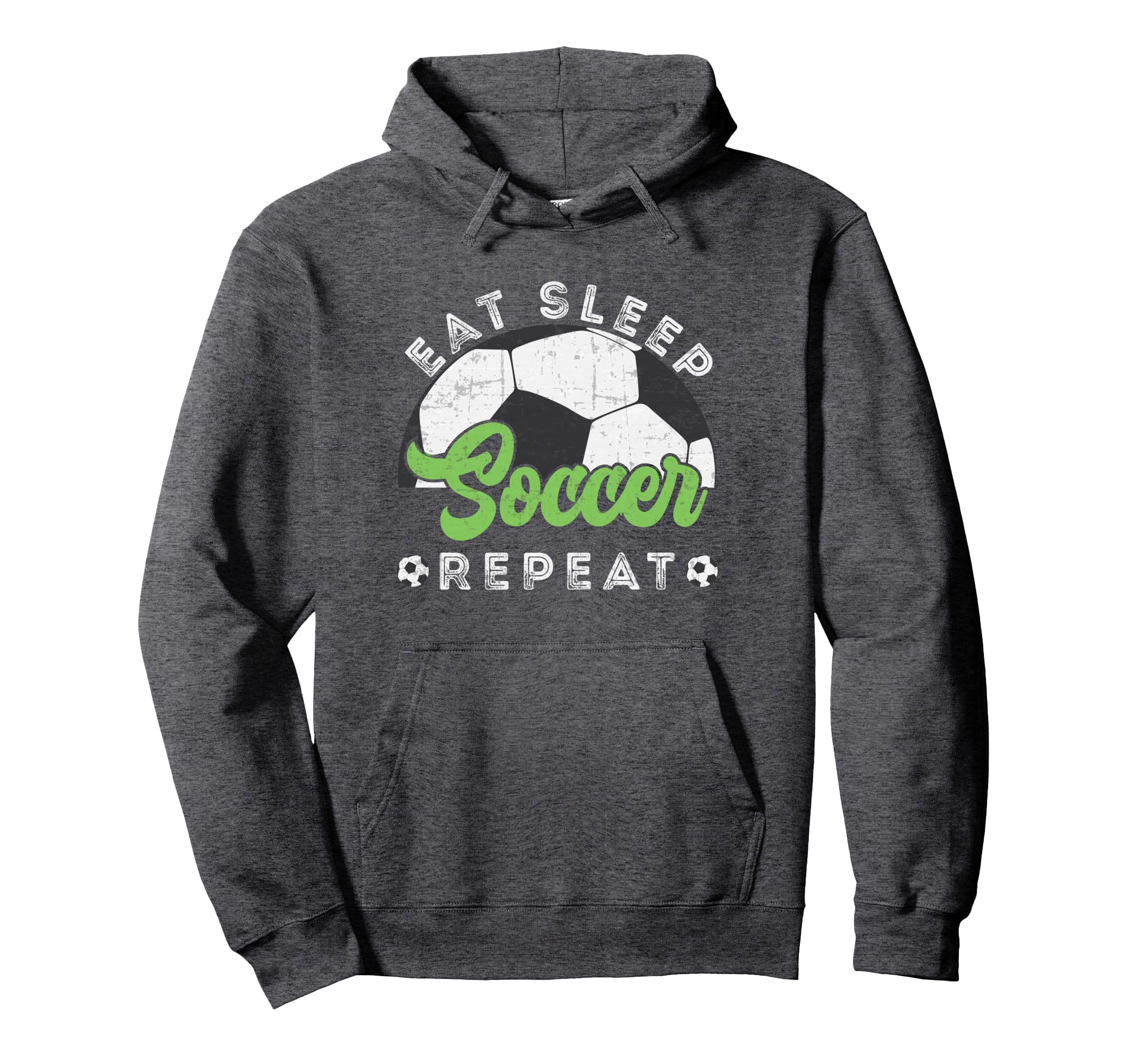 Eat Sleep Soccer Repeat Distressed Hoodie - Trendy Graphic for Adults - T-Shirt, Sweatshirt, Hoodie