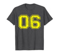 Number 06 Six Varsity Distressed Sport T-Shirt - Novelty Apparel Unisex - T-Shirt, Sweatshirt, Hoodie