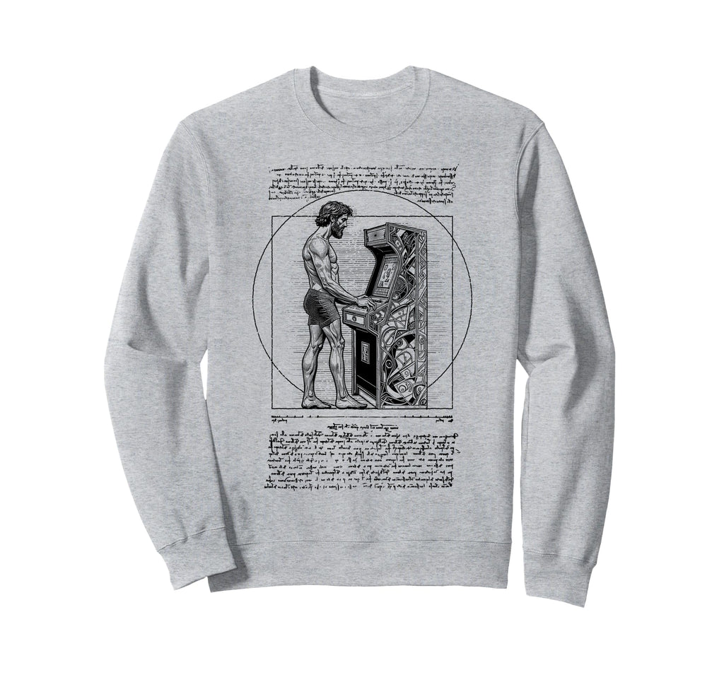 Arcade Gamer Vitruvian Leonardo Sweatshirt - Custom Art Print for Adults - T-Shirt, Sweatshirt, Hoodie