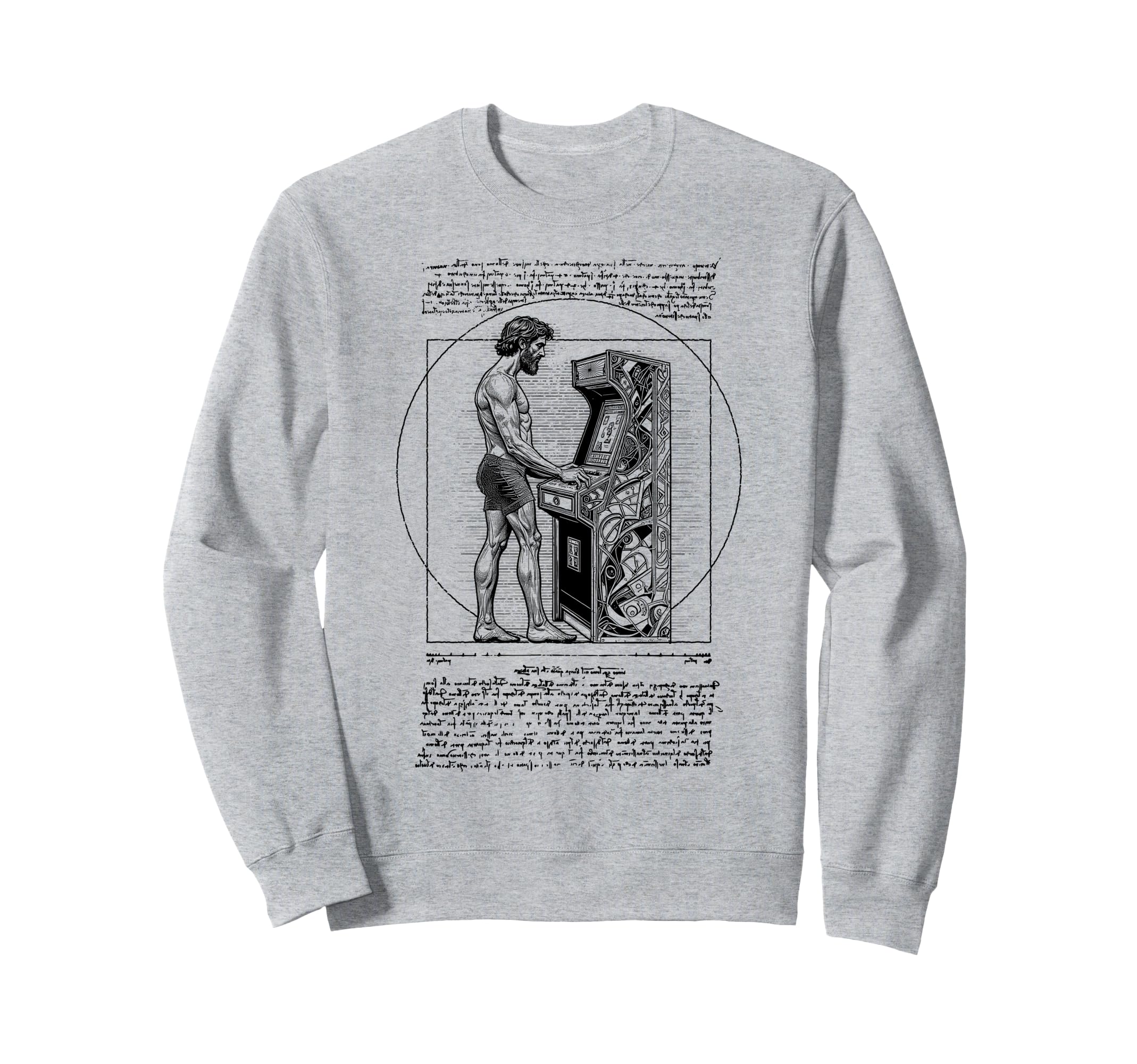 Arcade Gamer Vitruvian Leonardo Sweatshirt - Custom Art Print for Adults - T-Shirt, Sweatshirt, Hoodie