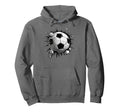 Soccer Ball Crashing Through Wall Hoodie - Casual Everyday Wear Unisex - T-Shirt, Sweatshirt, Hoodie