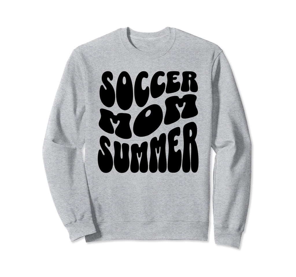 Soccer Mom Summer Groovy Mothers Sweatshirt - Trendy Graphic for Adults - T-Shirt, Sweatshirt, Hoodie
