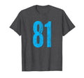 Number 81 Distressed Sport Team Player T-Shirt - Unique Graphic Men Women - T-Shirt, Sweatshirt, Hoodie