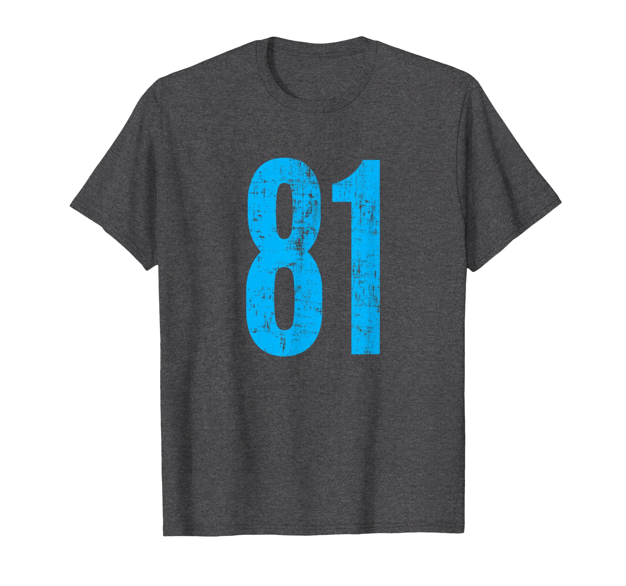 Number 81 Distressed Sport Team Player T-Shirt - Unique Graphic Men Women - T-Shirt, Sweatshirt, Hoodie