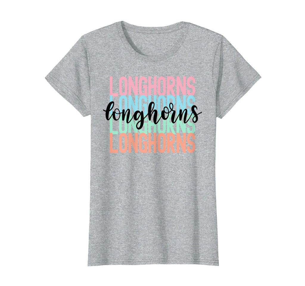 Longhorns Team Mascot School Spirit T-Shirt - Novelty Apparel for Adults - T-Shirt, Sweatshirt, Hoodie