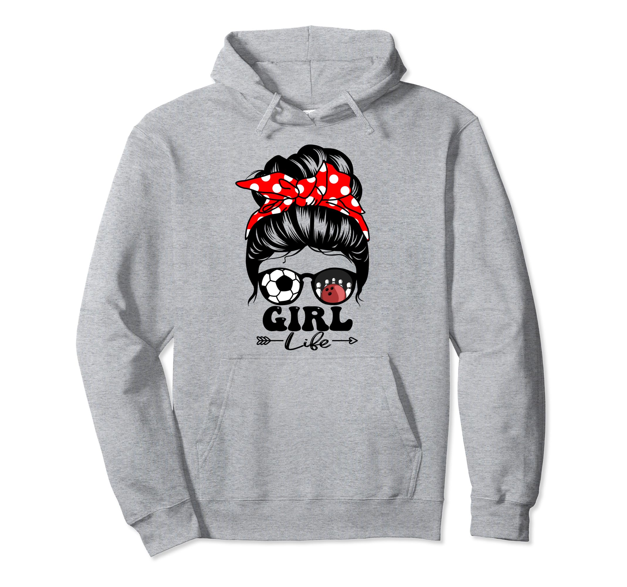 Life Messy Bun Hair Funny Soccer Hoodie - Aesthetic Graphic for Adults - T-Shirt, Sweatshirt, Hoodie
