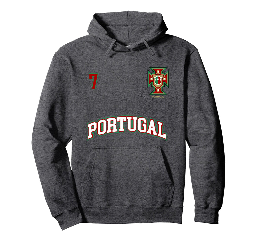Portugal Number 7 Soccer Team Sports Hoodie - Minimalist Print for Adults - T-Shirt, Sweatshirt, Hoodie