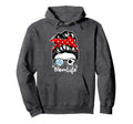 Mom Life Messy Bun Hair Soccer Hoodie - Unique Graphic for Adults - T-Shirt, Sweatshirt, Hoodie