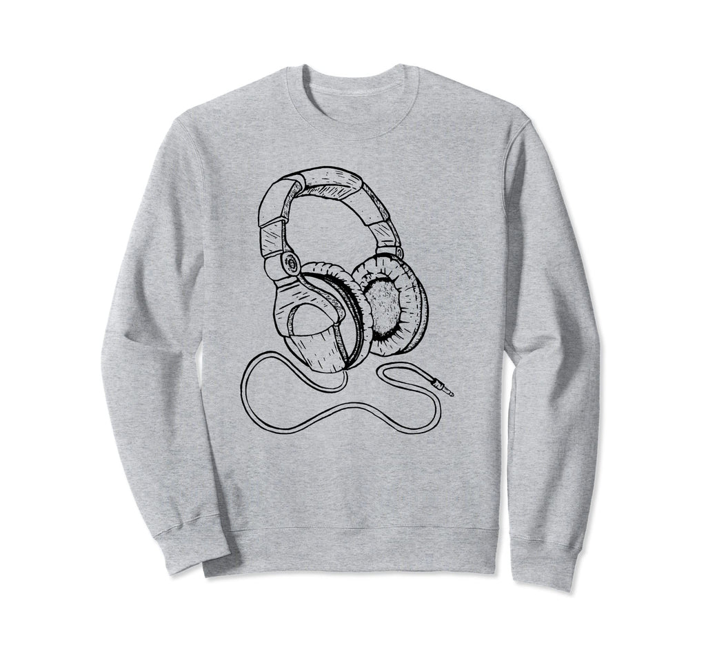 Hip Hop Over Ear Headphones Sweatshirt - Casual Everyday Wear for Adults - T-Shirt, Sweatshirt, Hoodie