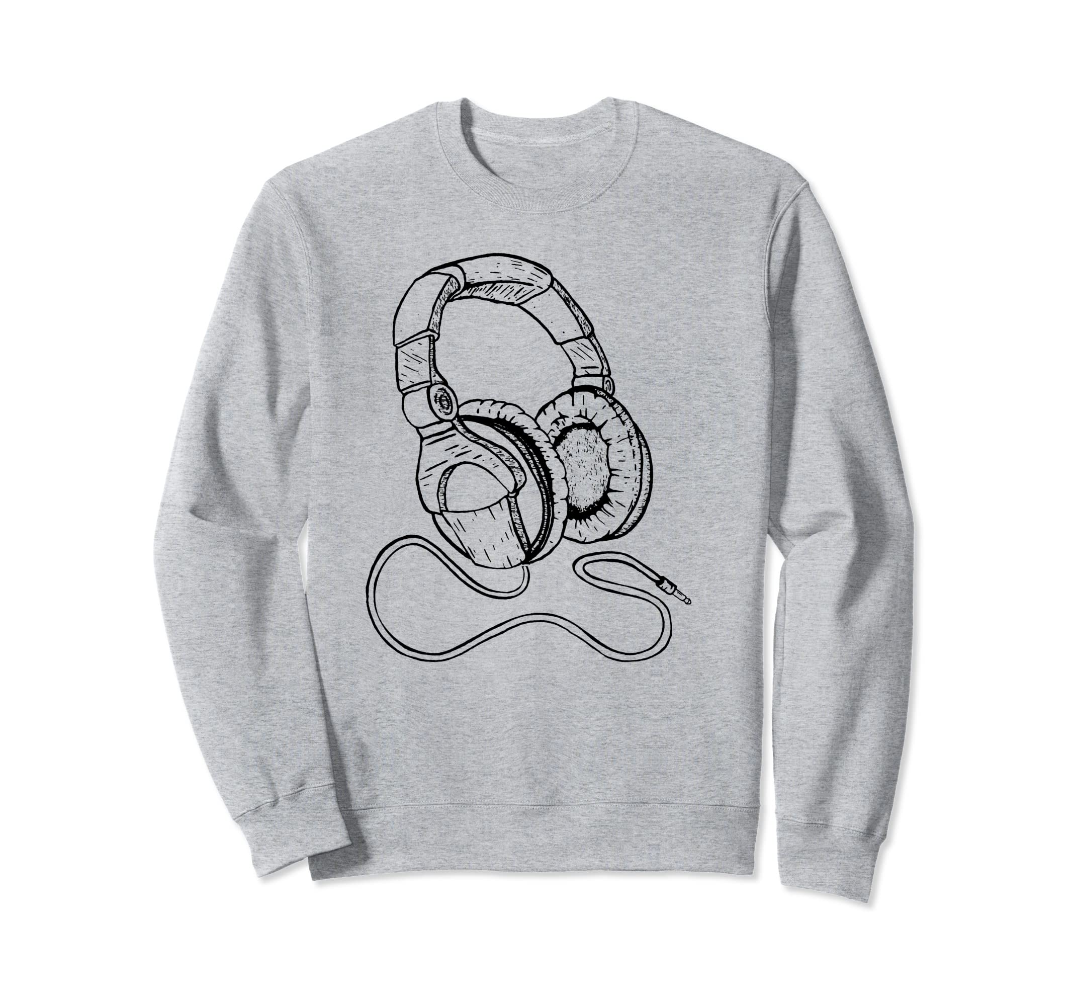 Hip Hop Over Ear Headphones Sweatshirt - Casual Everyday Wear for Adults - T-Shirt, Sweatshirt, Hoodie
