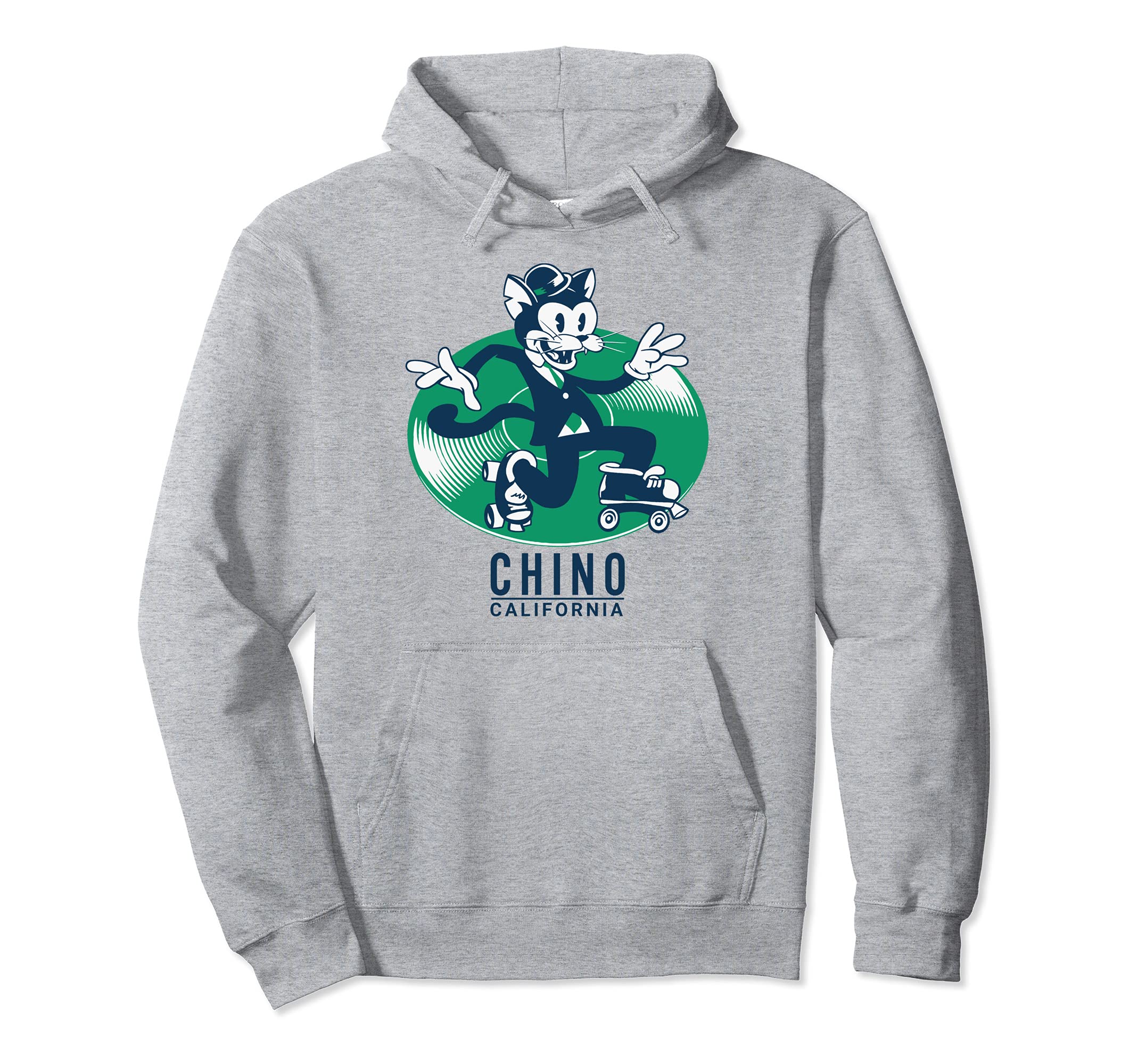 Cat Suit Roller Skating Record Chino Hoodie - Custom Art Print Men Women - T-Shirt, Sweatshirt, Hoodie