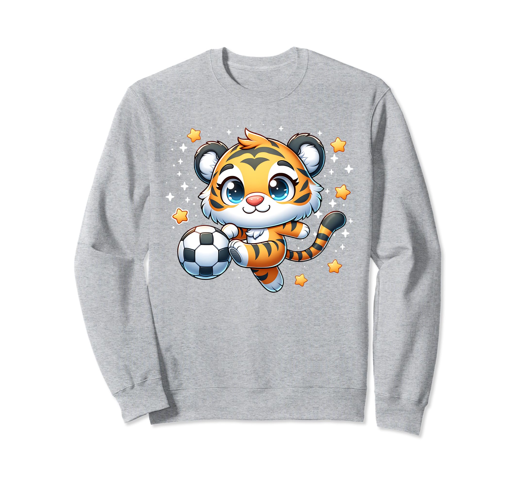 Soccer Player Tiger Cub Kicking Sweatshirt - Aesthetic Graphic Unisex - T-Shirt, Sweatshirt, Hoodie
