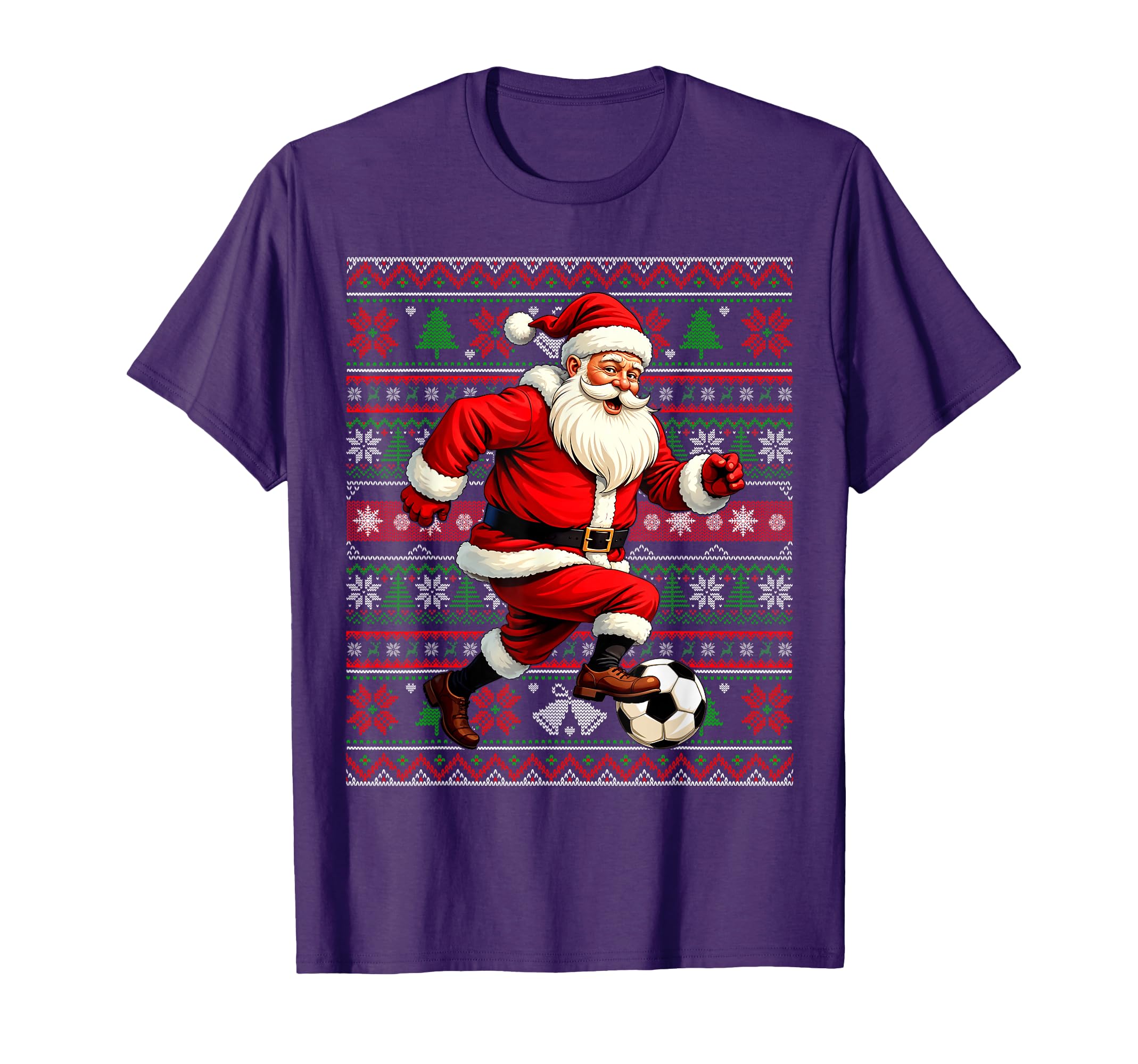 Funny Santa Playing Soccer Ugly T-Shirt - Streetwear Style for Adults - T-Shirt, Sweatshirt, Hoodie