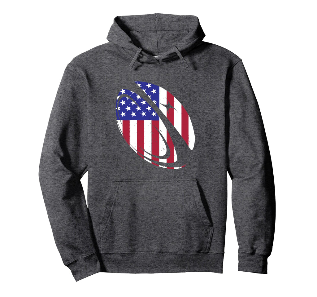 Usa Flag American Rugby Player Coach Hoodie - Custom Art Print Men Women - T-Shirt, Sweatshirt, Hoodie