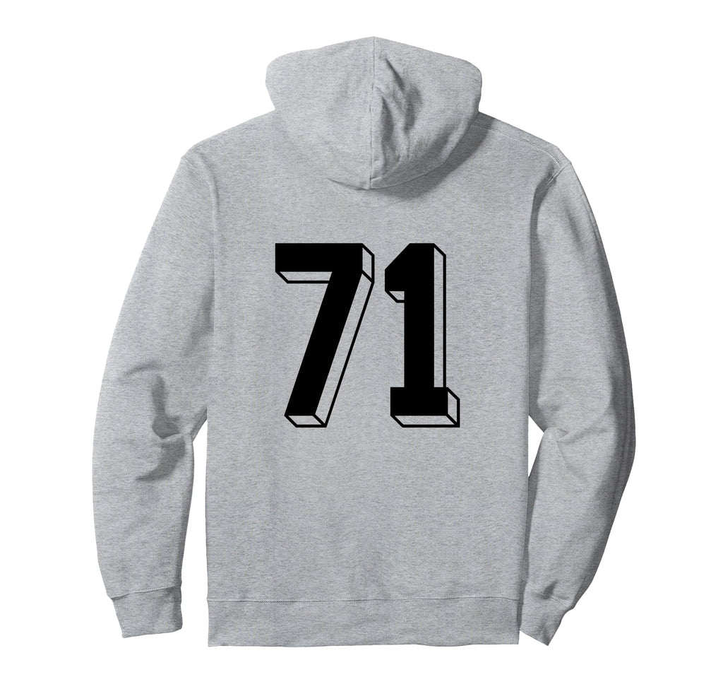Number 71 Backside 80S 90S Team Jersey Hoodie - Novelty Apparel Unisex - T-Shirt, Sweatshirt, Hoodie