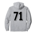 Number 71 Backside 80S 90S Team Jersey Hoodie - Novelty Apparel Unisex - T-Shirt, Sweatshirt, Hoodie