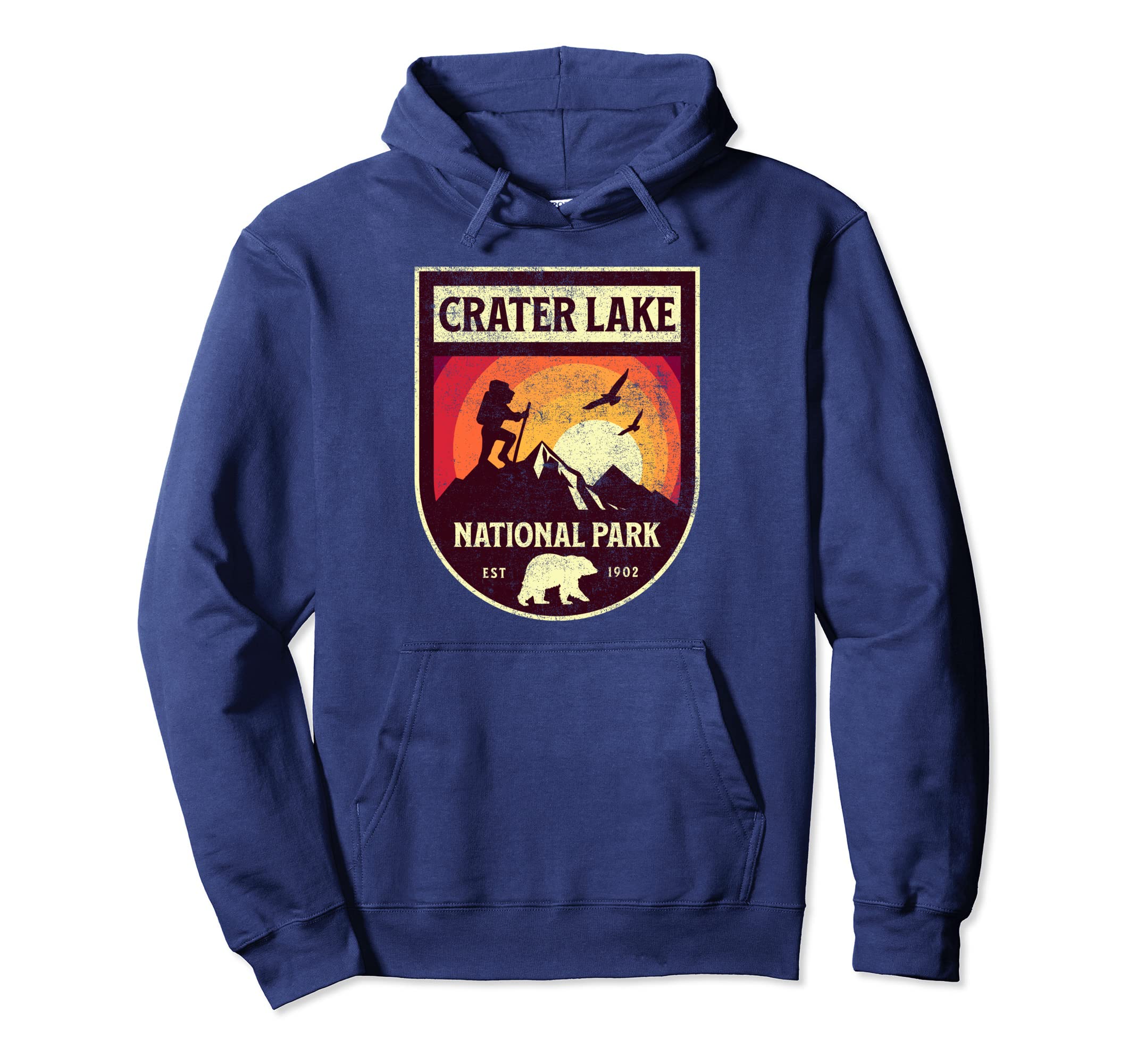 Crater Lake Oregon Nature Hiker Hoodie - Fun Novelty Design Men Women - T-Shirt, Sweatshirt, Hoodie
