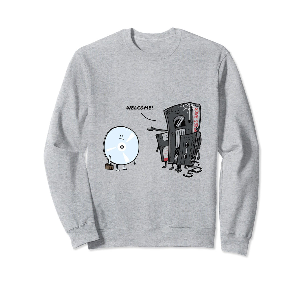 Cd Vhs Cassette Tape Sweatshirt - Aesthetic Graphic Unisex - T-Shirt, Sweatshirt, Hoodie