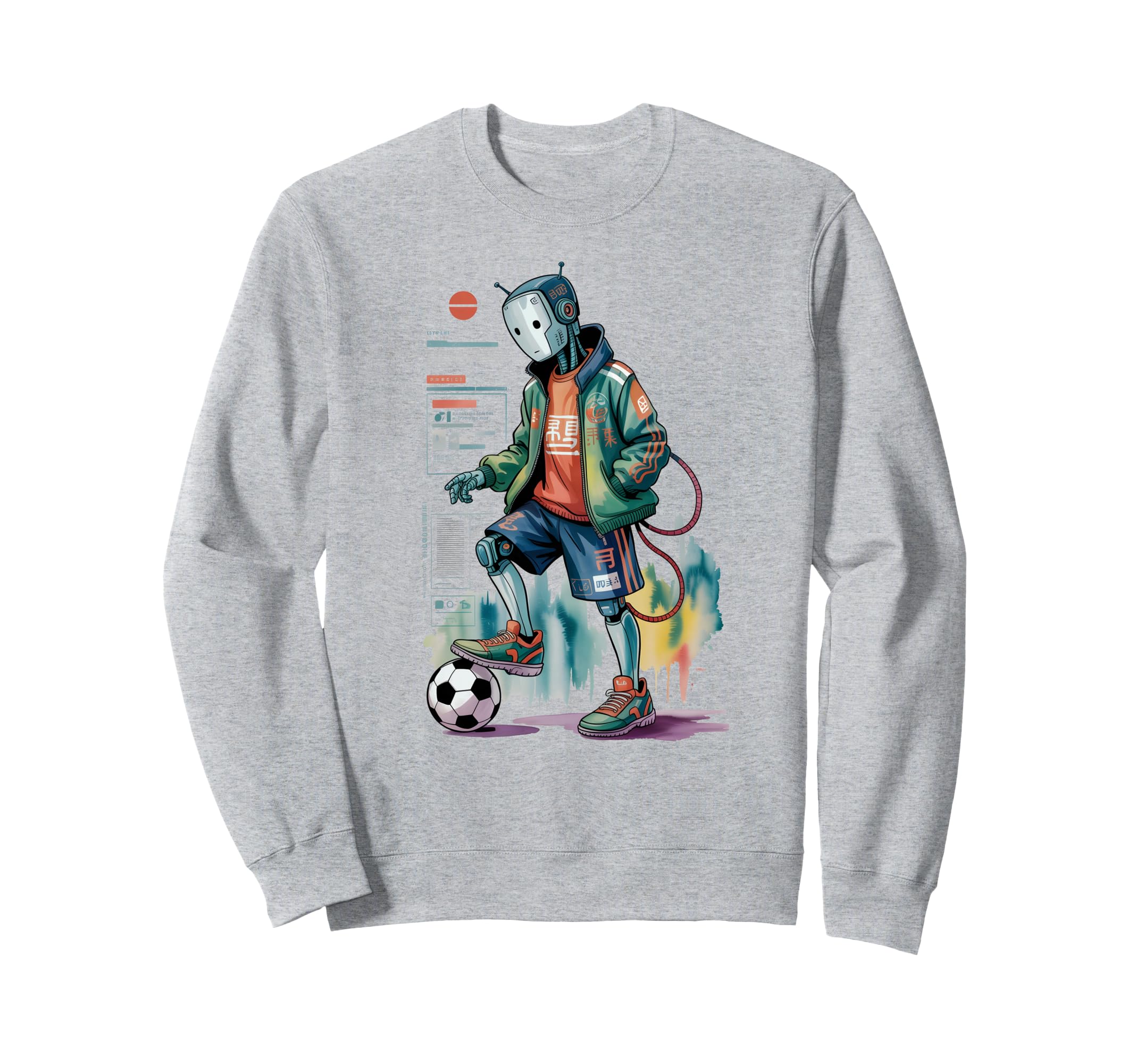 Kawaii Just Who Loves Soccer Robots Sweatshirt - Minimalist Print Unisex - T-Shirt, Sweatshirt, Hoodie