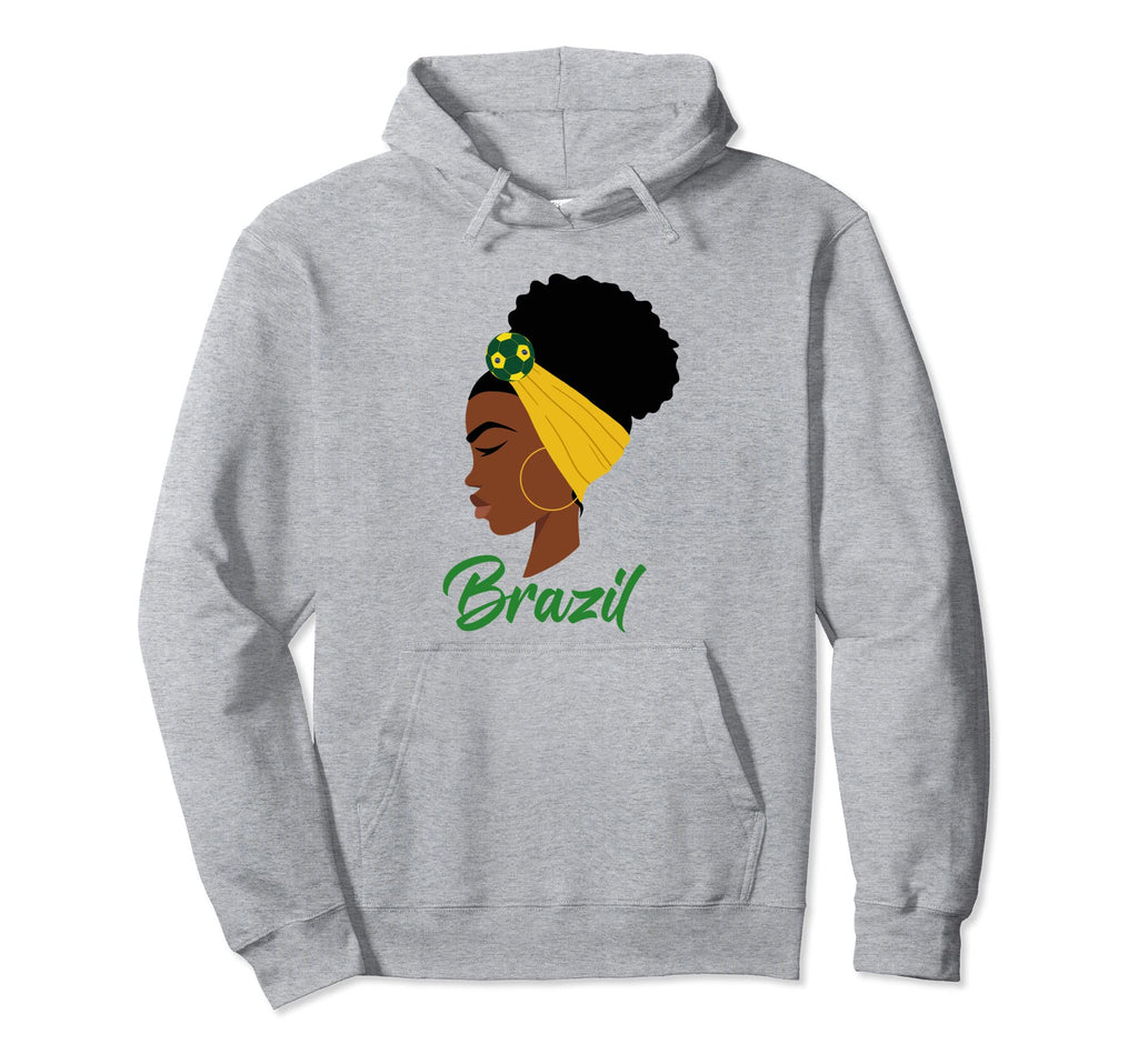 Futbol Messy Bun Brazilians Brazil Flag Hoodie - Unique Graphic Men Women - T-Shirt, Sweatshirt, Hoodie