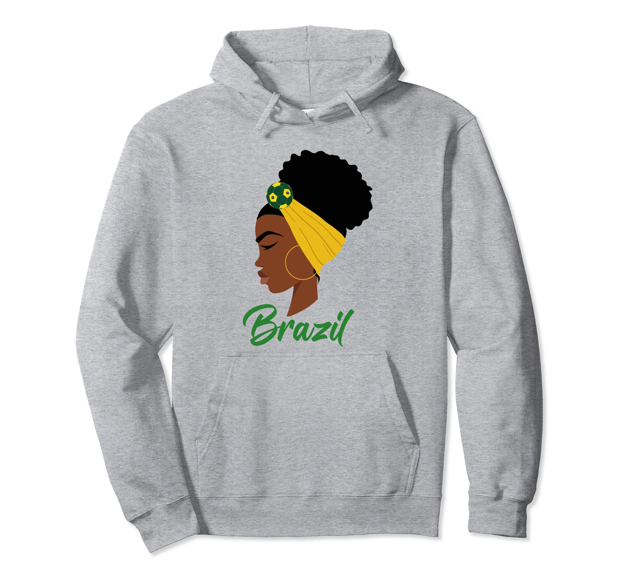 Futbol Messy Bun Brazilians Brazil Flag Hoodie - Unique Graphic Men Women - T-Shirt, Sweatshirt, Hoodie