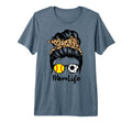 Mom Life Messy Bun Hair Funny Soccer T-Shirt - Trendy Graphic for Adults - T-Shirt, Sweatshirt, Hoodie