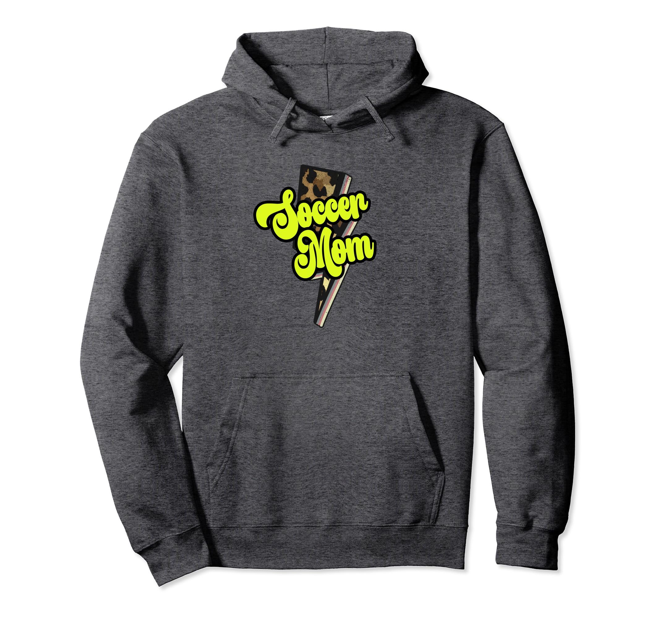 Soccer Mom Leopard Bolt Thunder Sports Hoodie - Aesthetic Graphic Men Women - T-Shirt, Sweatshirt, Hoodie