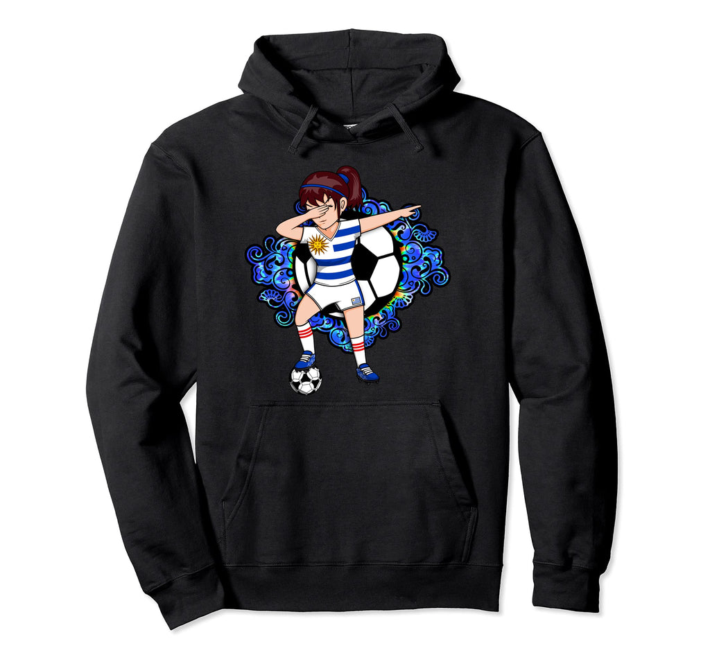 Dabbing Soccer Uruguay Jersey Floral Hoodie - Graphic Print Unisex - T-Shirt, Sweatshirt, Hoodie