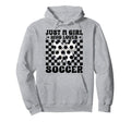 Just Who Loves Soccer Coquette Bow Hoodie - Novelty Apparel for Adults - T-Shirt, Sweatshirt, Hoodie
