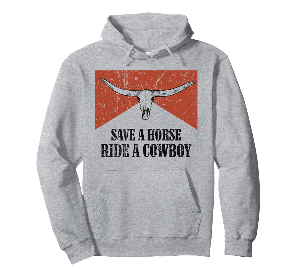 Bull Skull Save Horse Ride Cowboy Hoodie - Unique Graphic Men Women - T-Shirt, Sweatshirt, Hoodie