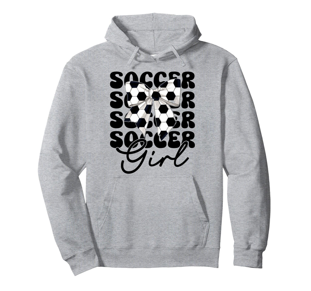 Soccer Coquette Bow Hoodie - Casual Everyday Wear Men Women - T-Shirt, Sweatshirt, Hoodie