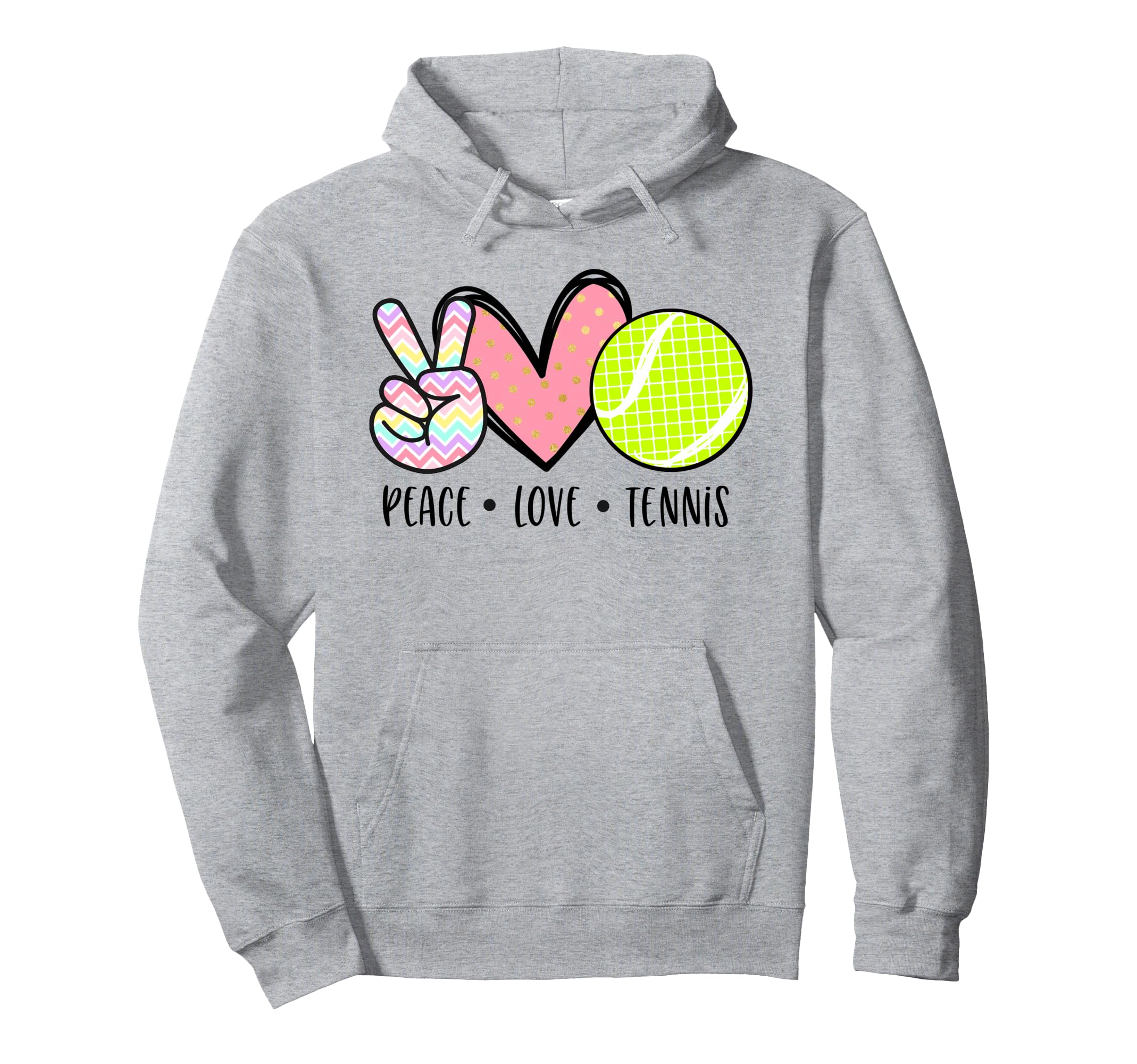 Peace Love Tennis Teen Little Pastel Hoodie - Minimalist Print Unisex - T-Shirt, Sweatshirt, Hoodie