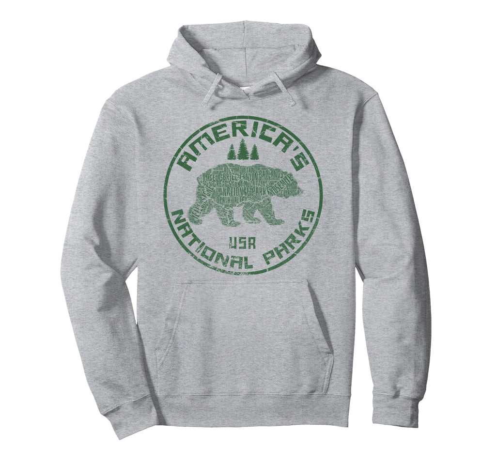 National Parks Bear Hiking Travel Hoodie - Fun Novelty Design Men Women - T-Shirt, Sweatshirt, Hoodie