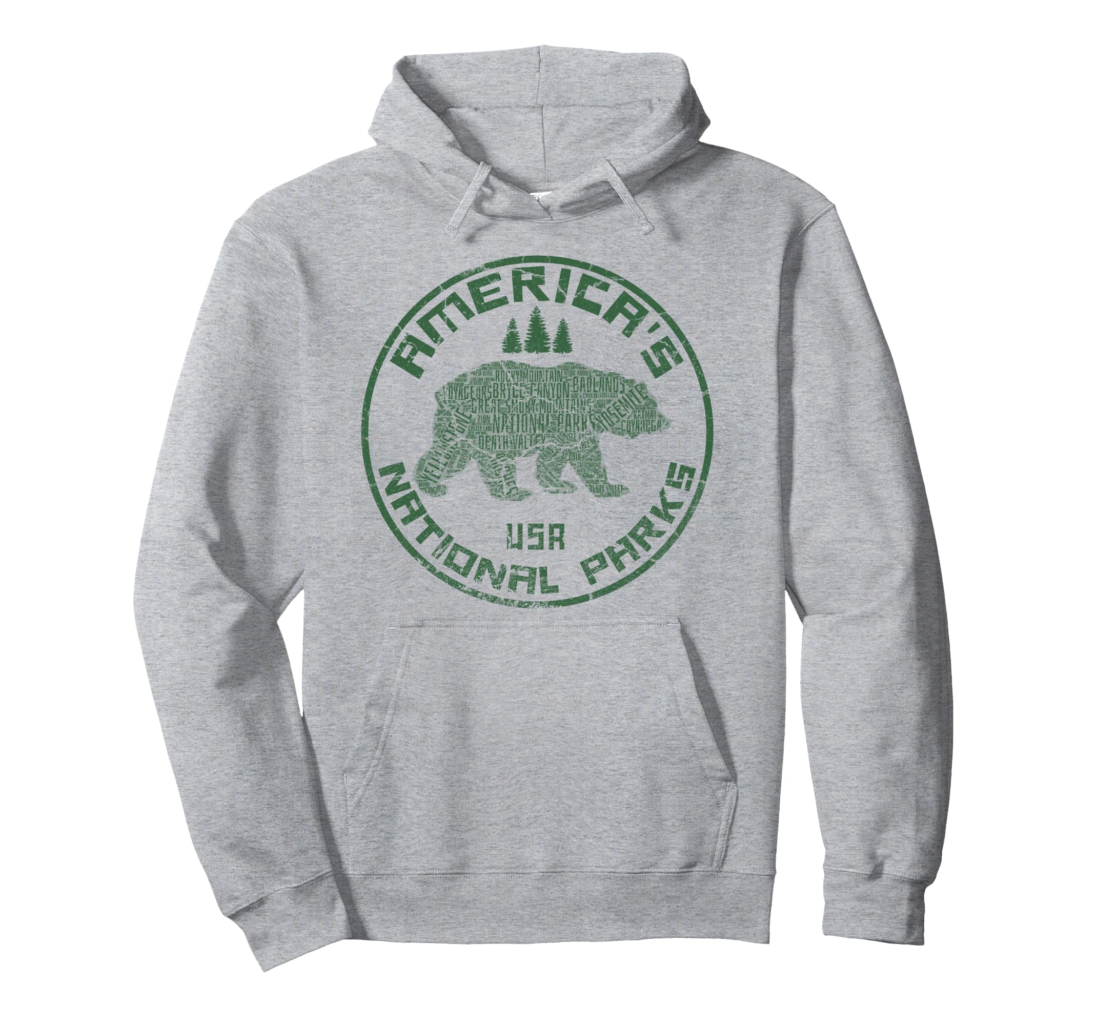 National Parks Bear Hiking Travel Hoodie - Fun Novelty Design Men Women - T-Shirt, Sweatshirt, Hoodie