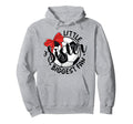 Soccer Little Sister Biggest Fan Bow Hoodie - Graphic Print Men Women - T-Shirt, Sweatshirt, Hoodie