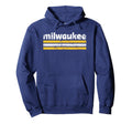 Milwaukee Wisconsin Three Stripe Weathered Hoodie - Custom Art Print Unisex - T-Shirt, Sweatshirt, Hoodie