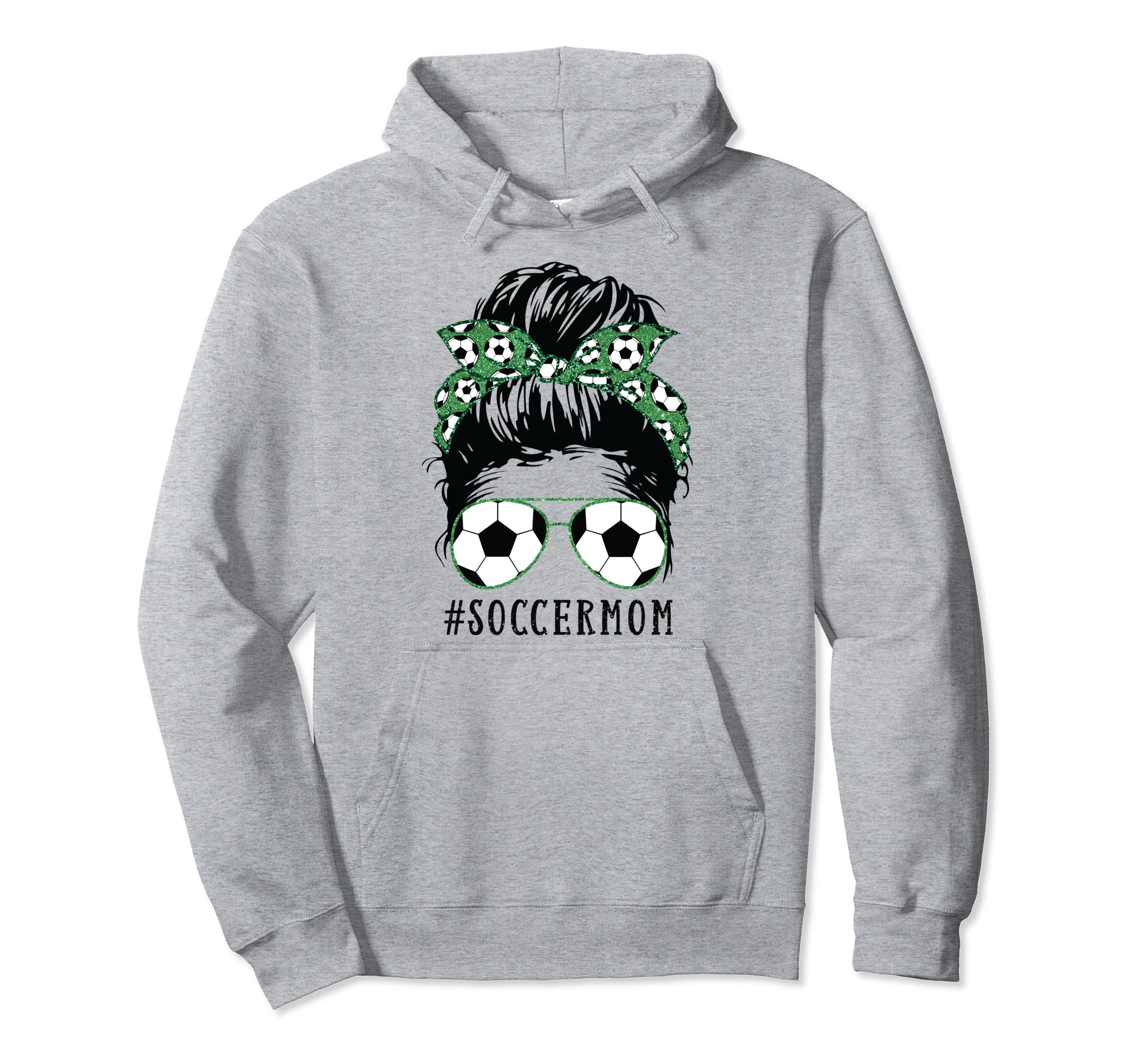 Soccer Mom Messy Bun Sports Momlife Hoodie - Unique Graphic for Adults - T-Shirt, Sweatshirt, Hoodie