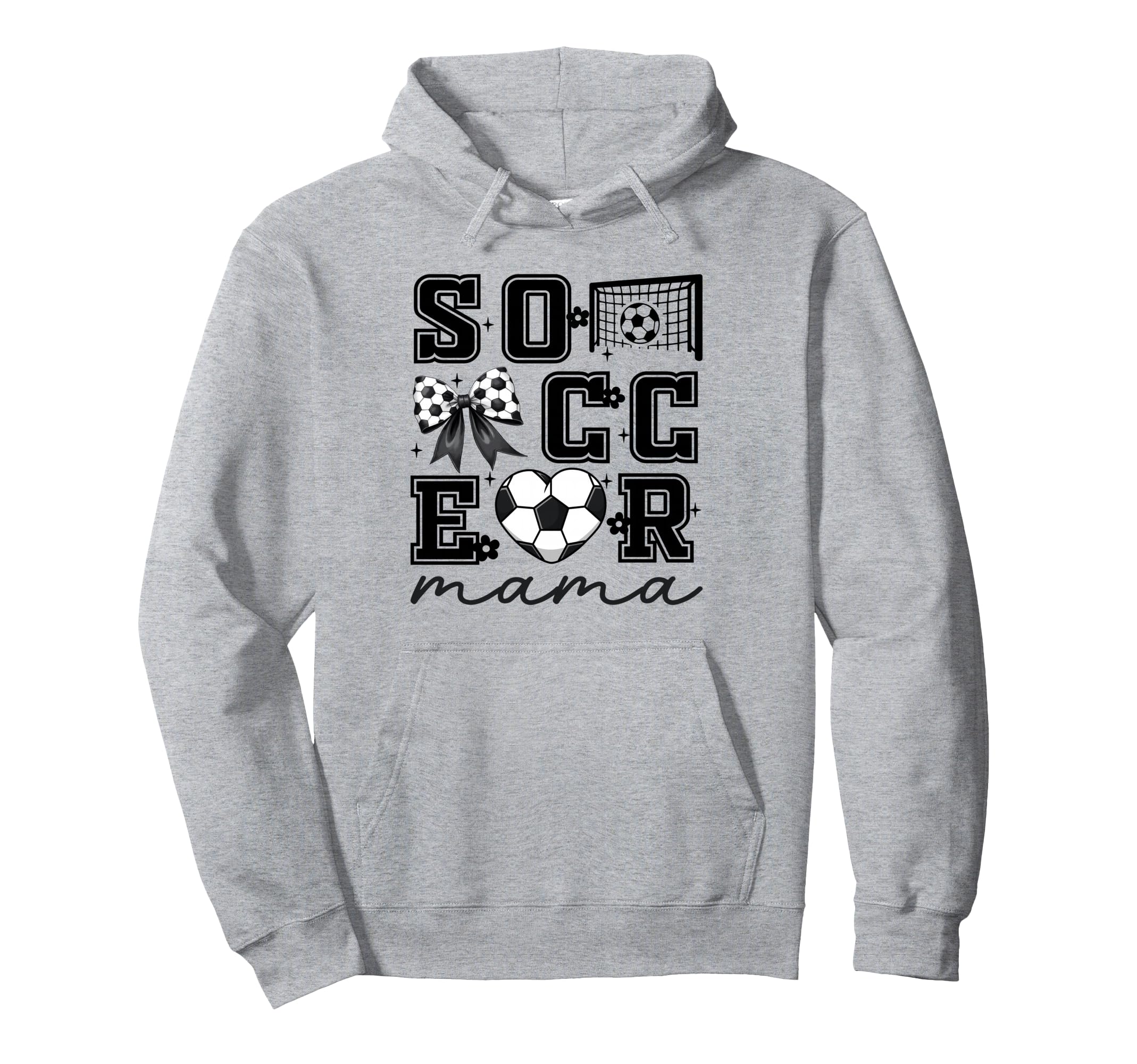 Soccer Mama Coquette Bow Funny Soccer Hoodie - Trendy Graphic for Adults - T-Shirt, Sweatshirt, Hoodie