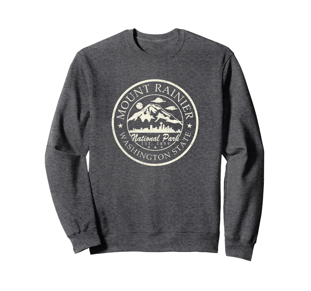 National Park Mt Rainier Dark Heather Sweatshirt - Novelty Apparel Unisex - T-Shirt, Sweatshirt, Hoodie