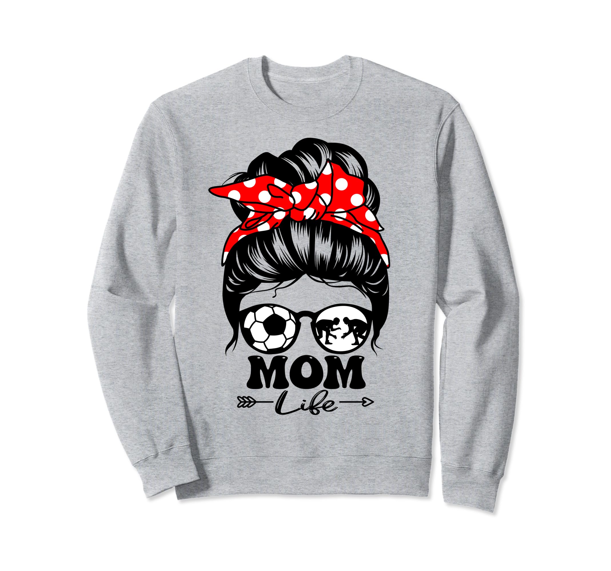 Mom Life Messy Bun Hair Funny Sweatshirt - Custom Art Print for Adults - T-Shirt, Sweatshirt, Hoodie