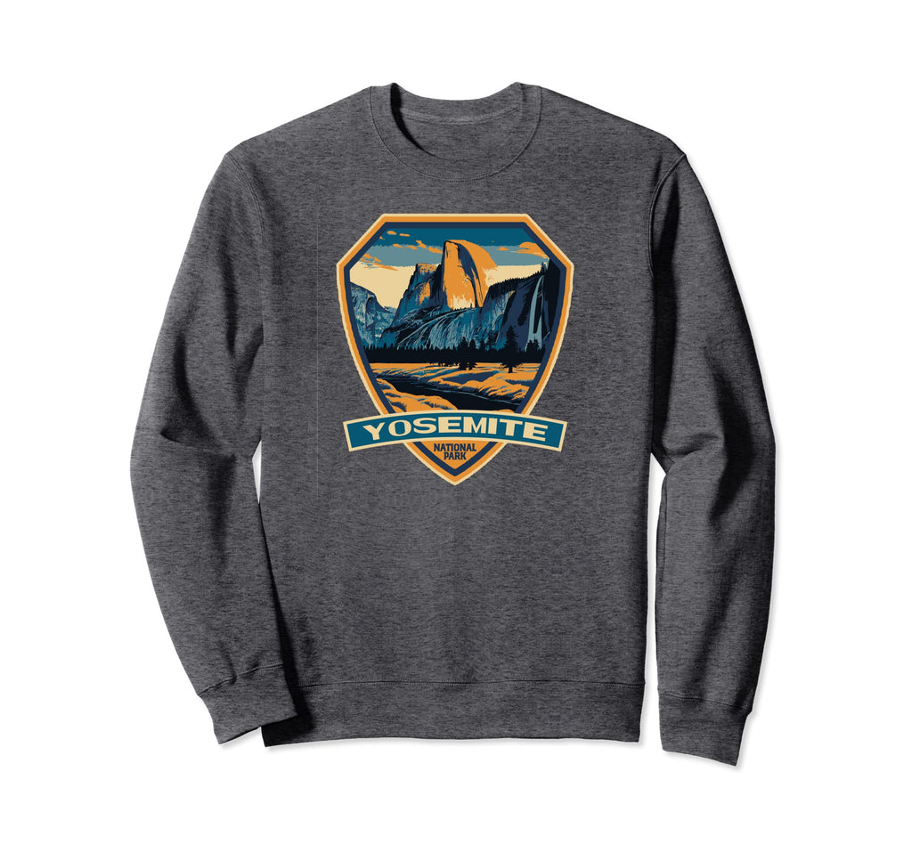 Yosemite National Park Wpa Badge Sweatshirt - Trendy Graphic Unisex - T-Shirt, Sweatshirt, Hoodie