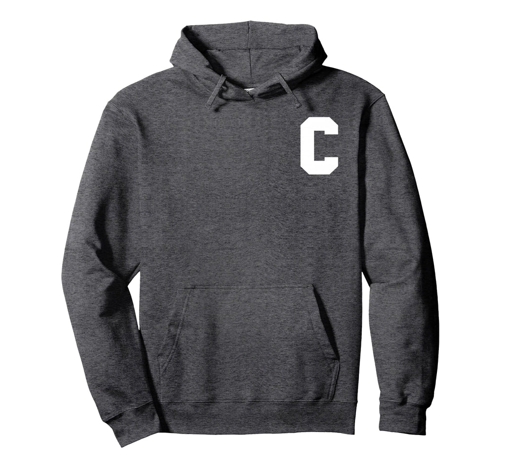 Sports Team Captain Letter C Hoodie - Trendy Graphic for Adults - T-Shirt, Sweatshirt, Hoodie