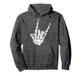 Rock Horns Skeleton Rock Heavy Metal Hoodie - Fun Novelty Design Unisex - T-Shirt, Sweatshirt, Hoodie