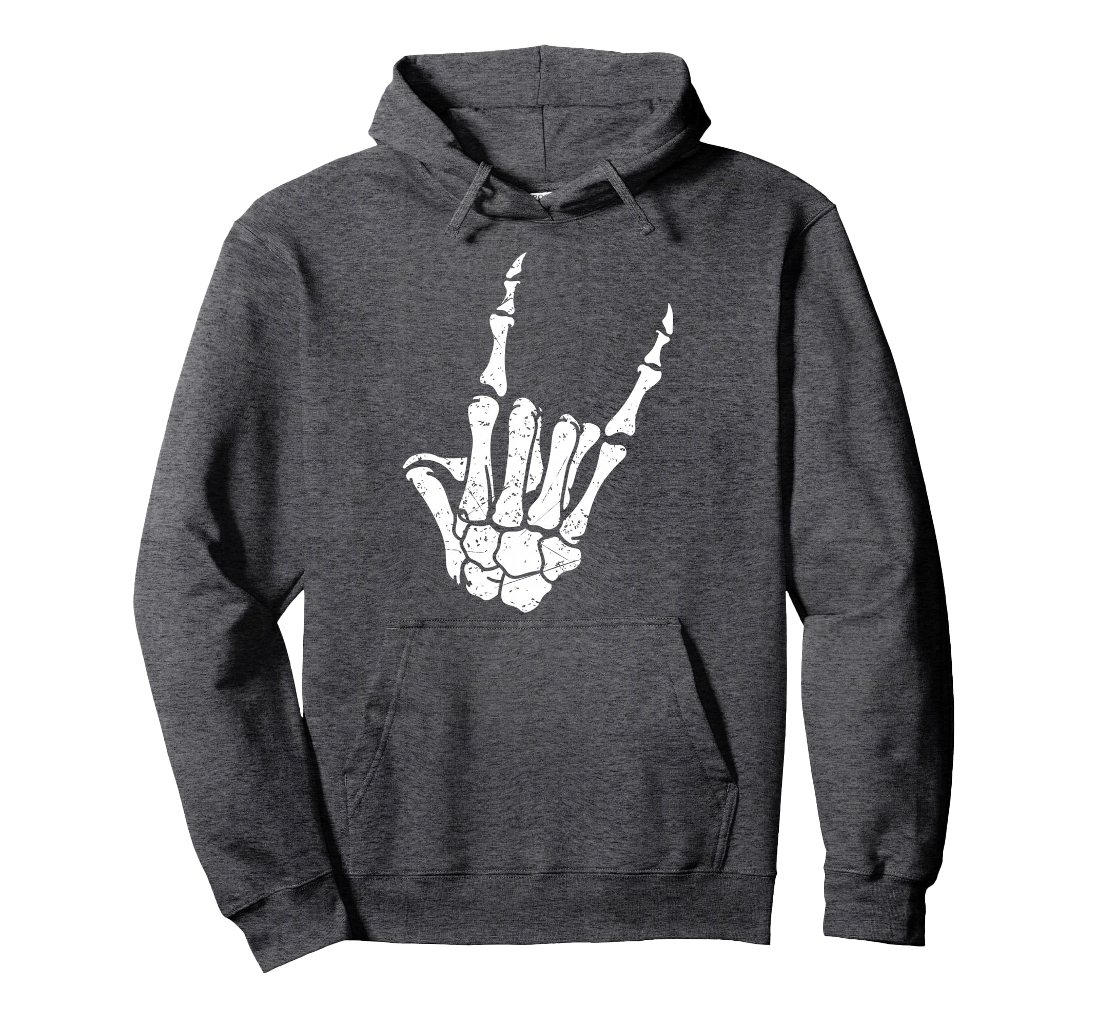 Rock Horns Skeleton Rock Heavy Metal Hoodie - Fun Novelty Design Unisex - T-Shirt, Sweatshirt, Hoodie