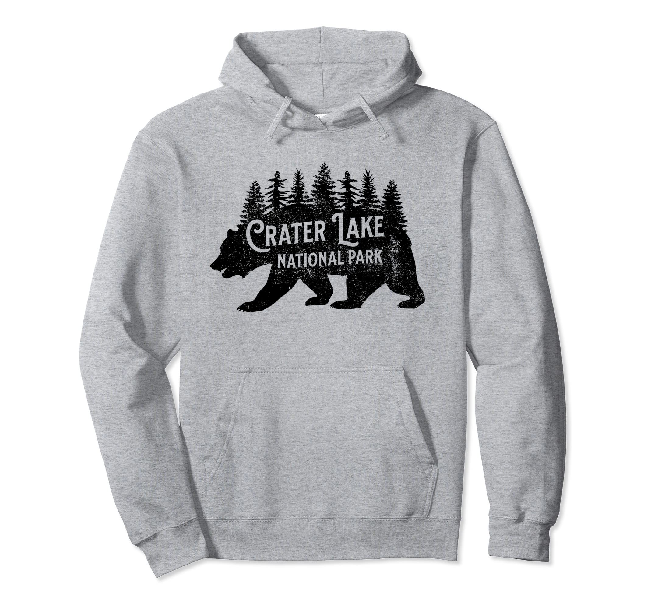 Crater Lake Oregon Nature Bear Hiking Hoodie - Trendy Graphic for Adults - T-Shirt, Sweatshirt, Hoodie