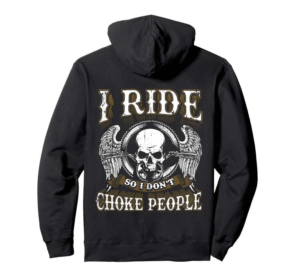 Ride Choke People Biker Wings Skull Hoodie - Aesthetic Graphic for Adults - T-Shirt, Sweatshirt, Hoodie